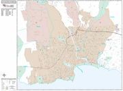 Santa Cruz Wall Map Premium Style